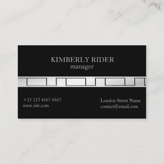 Silber-Fliesenmuster Visitenkarte (Rückseite)