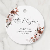 Silber Floral Brautparty Geschenkmarke Geschenkanhänger (Vorderseite)