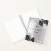 Silber floriert eleganter glamouröser Name Notizblock (Innenseite)