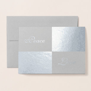 Silber Foil und Graue Rechtecke glücklich Neues Ja Folienkarte