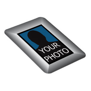 Silber Frame Ihr Foto Premium-Magnet-Vorlage Magnet