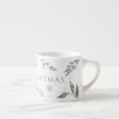 Silber Frohe Weihnachten, Silber Blätter Espressotasse (Rechts)