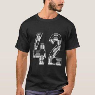 Silber-Fußballmuster Nummer 42 Trikot Spieler Trik T-Shirt