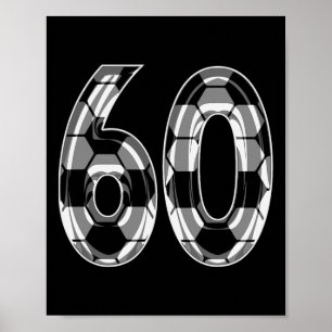 Silber-Fußballmuster Nummer 60 Trikot Spieler Trik Poster