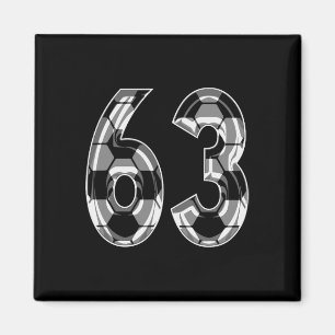 Silber-Fußballmuster Nummer 63 Trikot Spieler Trik Magnet