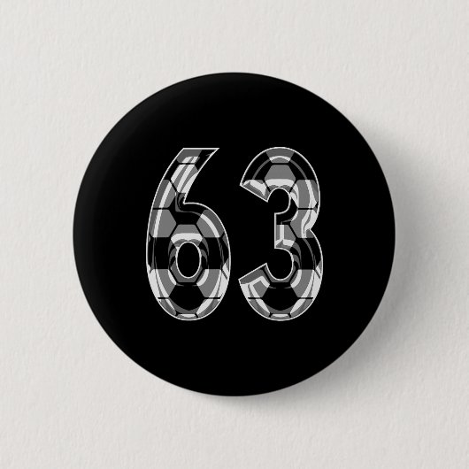 Silber-Fußballmuster Nummer 63 Trikot Spieler Unif Button (Vorderseite)