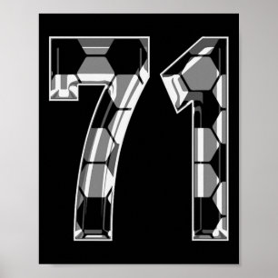 Silber-Fußballmuster Nummer 71 Trikot Spieler Trik Poster