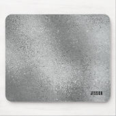 Silber g schimmernder irisierender abstrakter Hint Mousepad (Vorne)