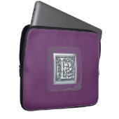 silber geblüht Monogramm - L Laptopschutzhülle (Vorne Rechts)