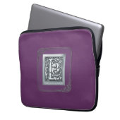 silber geblüht Monogramm - L Laptopschutzhülle (Vorderseite Links)