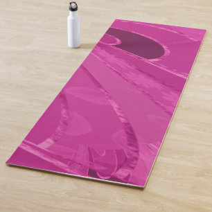 Silber gekrümmte Linien, in Rosa abstrakt* Yogamatte