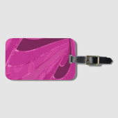 Silber gekrümmte Linien, rosa abstrakt Gepäckanhänger (Vorderseite (Horizontal))