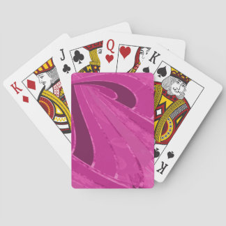 Silber gekrümmte Linien, rosa abstrakt Spielkarten