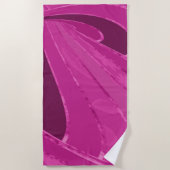 Silber gekrümmte Linien, rosa abstrakt Strandtuch (Vorderseite)