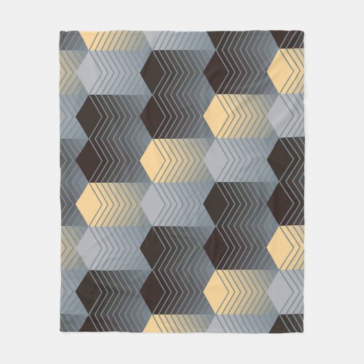 Silber geometrische Gebäude, abstraktes Muster. Fleecedecke (Vorderseite)