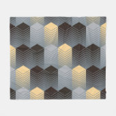 Silber geometrische Gebäude, abstraktes Muster. Fleecedecke (Vorderseite (Horizontal))