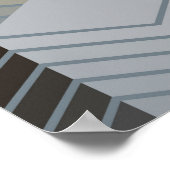 Silber geometrische Gebäude, abstraktes Muster. Poster (Ecke)