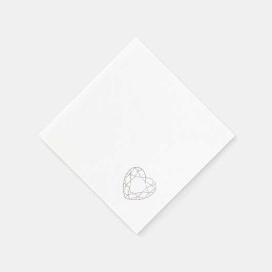 Silber geometrisches Herz (kleine) Hochzeitsnapkin Serviette (Ecke)
