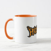 Silber gerahmter Frohe Halloween Rubin-Augen-Kürbi Tasse (Links)