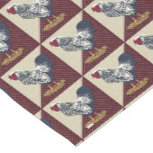 Silber geschnürte Wyandotte Hahn-Creme punktiert Kurzer Tischläufer (Ecke)