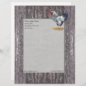 Silber geschnürter Wyandotte Hahn Briefbogen (Vorne/Hinten)