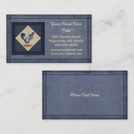 Silber geschnürtes Wyandotte Hahn-Denim Visitenkarte