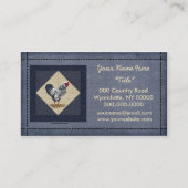 Silber geschnürtes Wyandotte Hahn-Denim Visitenkarte (Vorderseite)