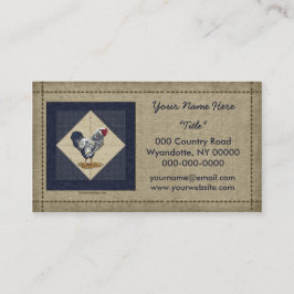 Silber geschnürtes Wyandotte Hahn-Denim Visitenkarte
