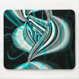 Silber gewölbte Kurven unter zyklischem grünen Rau Mousepad