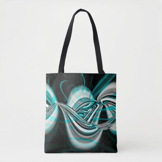 Silber gewölbte Kurven unter zyklischem grünen Rau Tasche (Vorderseite)