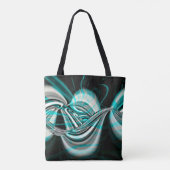 Silber gewölbte Kurven unter zyklischem grünen Rau Tasche (Rückseite)