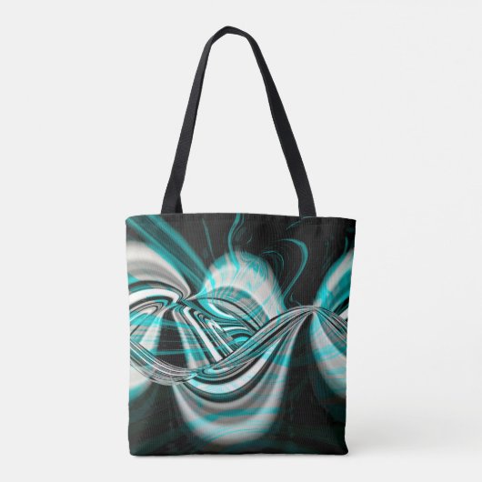 Silber gewölbte Kurven unter zyklischem grünen Rau Tasche (Rückseite)