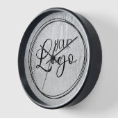 Silber Glam Textur Logo Uhr (Winkel)