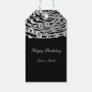 Silber Glamour Cheetah Druck Exotischer Tierdruck Geschenkanhänger