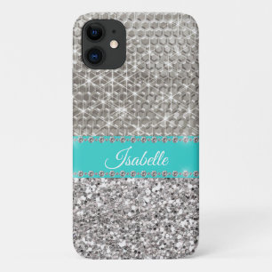 Silber Glamour Glanz personalisiertes Metall Case-Mate iPhone Hülle