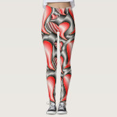 silber, glänzend, Liebe, Herz, rot, valentinisch, Leggings (Vorderseite)