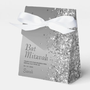 Silber Glitter Bat Mitzvah Geschenkschachtel