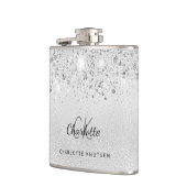 Silber-Glitter-Besten-Freundinnen-Monogramm Flachmann (Links)