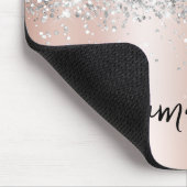 Silber Glitter Blassrosa Gold Schimmer Name Mousepad (Ecke)