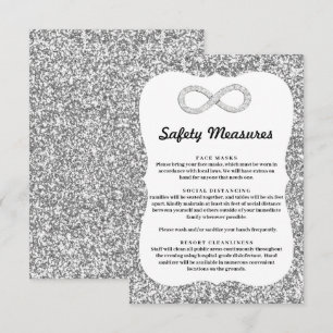 Silber Glitter Diamant Unendlichkeit Sicherheitsma Begleitkarte