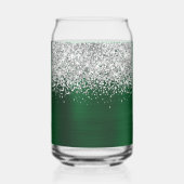 Silber Glitter Dunkelgrün Glam Name Dosenglas (Rückseite)