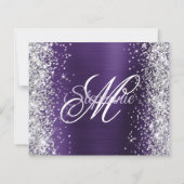 Silber Glitter Dunkelviolett Folie 50. Geburtstag (Rückseite)