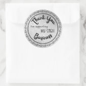 Silber Glitter Effekt Danke Aufkleber Bogen (Tasche)