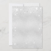 Silber-Glitter-Foto-Hochzeit Save the Date (Rückseite)