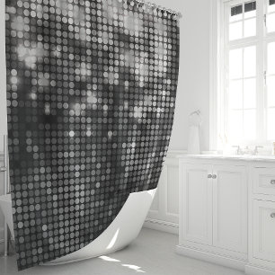 Silber Glitter Funkeln Glamour Duschvorhang