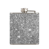 Silber Glitter Funken Flachmann (Rückseite)