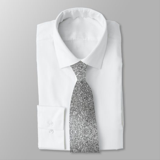 Silber Glitter Funken Hochzeit  Krawatte (Gebunden)