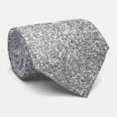 Silber Glitter Funken Hochzeit  Krawatte (Gerollt)