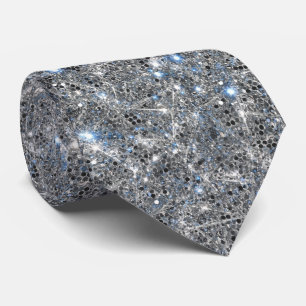 Silber Glitter Funken Hochzeit  Krawatte
