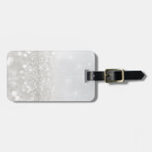 Silber Glitter Gepäckanhänger (Vorderseite horizontal)